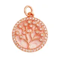 Tree of Life pendant in rose gold with white cubic zirconia and pink mother of pearl - Tree of Life-Rose Gold-MOP