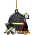 Acrylic firefighter gear ornament with uniform and helmet for Christmas tree decor - 9-Black Firefighter Gear Combo