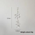 Colgante navideño de acrílico transparente con muñeco de nieve y copo, 17cm largo - Cadena de Copos de Nieve B