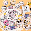 Cute cartoon cat stickers in gift box for DIY scrapbooking and planners decoration - Meow Battle