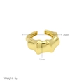 Detailed view of bamboo joint ring with 25mm diameter, 12mm height and 5g weight specs - Adjustable Open / Bamboo Texture Style (DR240542-F)