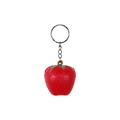 Creative mini strawberry shaped keychain with green leaves and silver metal chain link - Large Strawberry