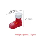 Miniature resin Santa boots decor with dimension marks 25mm length and 21mm height - Christmas Cotton Boots Red