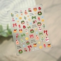 5D embossed Christmas nail stickers TL-411 with snowman and holiday motifs - TL-411 New 5D Embossed Style