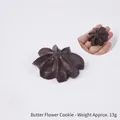 Chocolate brown cream flower cookie model keychain 4.5cm diameter 13g fake food prop - Butter Flower Cookie / No Buckle