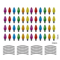 Christmas bulb gnome magnetic stickers with dimensions 10x3.6cm in multicolor pack - RFM034: 48 Bulbs + 24 Lines