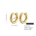 Golden titanium steel thick hoop earrings with 30mm outer diameter for women - 5.0*20mm / Gold