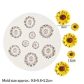 Moule en silicone tournesol pour 9 marguerites en fondant et décors de gâteaux chocolat - 3# / Gris