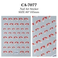 Detailed macro view of 5D relievo nail stickers featuring red and white goldfish patterns - CA-7077