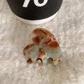 Mini heart acetate hair claw clip with marble texture in dark brown and light blue gray - Rainbow