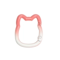 Cat-shaped spring ring keychain with pink and white gradient finish for DIY crafts - Gradient Peach