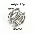 Silver multi-band criss-cross ring with twisted rope texture, weight 7.5g, size 18mm - US 7 / Multi-layer Wrap Ring / Steel