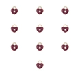 Set di dieci ciondoli a lucchetto a cuore rosso con bordo dorato per gioielli - Stile 5-Lucchetto a Cuore / Confezione da 10