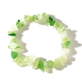 Bracciale elastico in pietre di cristallo verde irregolari con finitura lucida naturale - Verde