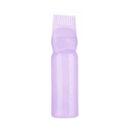Purple plastic hair dye squeeze bottle with comb applicator and measurement scales - Purple