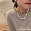 Baroque pearl necklace with 8mm beads and 46cm length including matching stud earrings - 8mm Diameter 46cm Length