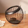 Black iron wire coffee pod storage basket with coffee label on wooden table - Black Basket (No Stand)