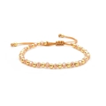 Bracelet pour femme avec perles facettées roses et billes dorées sur cordon réglable - Style Cristal Facetté Rose Clair