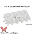 Molde de silicona de mariposa de 6 cavidades para colgantes de resina epoxi DIY - 6 Cavidades Mariposa Simple