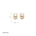 Detailed view of gold chain-link earrings with measurements 2.2cm height and 1.6cm width - Double Link Chain Design