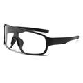 One piece big frame cycling sunglasses outdoor sports windproof running glasses - Glasses Only / Sand Black / Clear Lens
