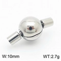 Fermoir magnétique en acier inoxydable argenté de 2,5 mm pour bracelet en cuir DIY - Style Cylindrique à Bille Argenté (KLJ8763-Z)