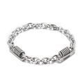 Bracciale in acciaio inossidabile argento con maglie a molla creative e chiusura a moschettone - Bracciale (KB146635-KLHQ) / Color Acciaio