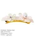Light pink acetate flower hair clip with pearls and stainless steel duckbill clasp - Light Pink