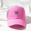 Berretto da baseball rosa alla moda con stampa farfalla e testo be the change donna - Taglia unica / Fucsia