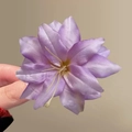 Elegant purple silk flower hair clip with realistic multi-layer petals and stamens - Type B Purple Lily Hair Clip