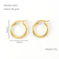 Twisted spiral hoop earrings in 18K gold plated stainless steel for women - 18K Gold / Gold