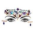 Sparkling teardrop and round rhinestones in multicolor for festival eye makeup decoration - HF-055 Multi-color Iridescent