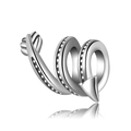 Anello a freccia in argento sterling S925 con trama a perline e design a spirale - Anello a Spirale a Freccia
