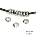 Silver stainless steel flat round spacer beads 5x2mm with 3mm hole for DIY jewelry making - 5x2mm (Hole 3mm) 50 Pieces