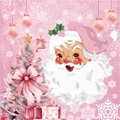 Pink Christmas party tableware set with vintage Santa Claus and decorated tree design - Pink Christmas Napkins