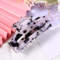 Large acetate hair claw clip with black and white marble pattern for hair styling - 8.3cm / Black and White Spots