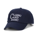 Berretto da baseball blu scuro con ricamo Classic and Basic bianco in stile rétro - Blu navy