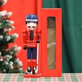 36cm walnut ice hockey nutcracker with red jersey, blue helmet and gift packaging box - 36CM / Ice Hockey Player (TN3604)