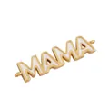 Gold plated copper MAMA connector with white enamel for DIY jewelry making - Gold Plated MAMA Letter White Enamel