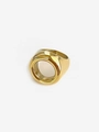 Anello geometrico spesso in oro con ritaglio rotondo e finitura lucida a specchio - US 6 / Anello Oro
