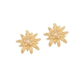 Golden heart-shaped pearl earrings with starburst metal design and white pearl accents - Radial Sunflower Style (1#)