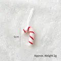 Ornement de canne de Noël en feutrine rouge et blanc 6cm de haut poids de 2g - Petit Sucre d'Orge Blanc