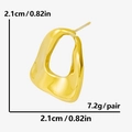 Détail des boucles d'oreilles ovales en acier inoxydable 304 avec dimensions de 2,1 cm - Doré
