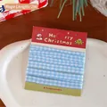 Blue and white checkered ribbon 2m on a red snowman Christmas themed gift card - 3# Blue and White Grid Ribbon
