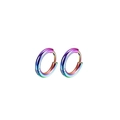 Minimalist rainbow-colored small hoop earrings in high-quality polished stainless steel - 8mm Pair / Colorful