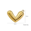 Polierter 14K Gold Herzanhänger in 16mm Größe für DIY Schmuckherstellung - Aufgeblasener 3D Herzanhänger (13x16mm)
