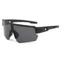 Outdoor cycling sunglasses with black frame and dark grey lenses for wind protection - Black Frame Full Grey