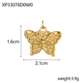 Detailansicht eines goldenen Schmetterlingsanhängers mit Maßen 1,6cm x 2,1cm - Großer Schmetterling Gold