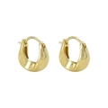 Close-up detail of S925 hallmark on minimalist twisted gold-plated hoop earrings - Minimalist Modern Gold Twisted Hoop (A56 Gold)
