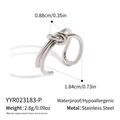Minimalistischer geknoteter Edelstahlring in Silber 2,8g hypoallergenes Design - Silber Doppel-Knoten-Stil (YYR023183-P)